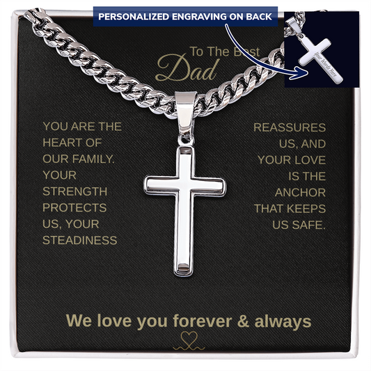 To The Best Dad Cross Necklace